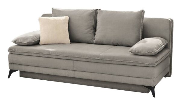 Dauerschlafsofa grau Microfaser B/H/T: ca. 202x87x106 cm – Bild 3
