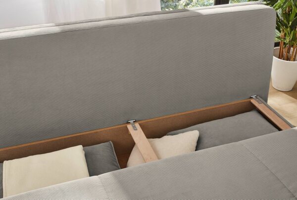 Dauerschlafsofa grau Microfaser B/H/T: ca. 202x87x106 cm – Bild 5