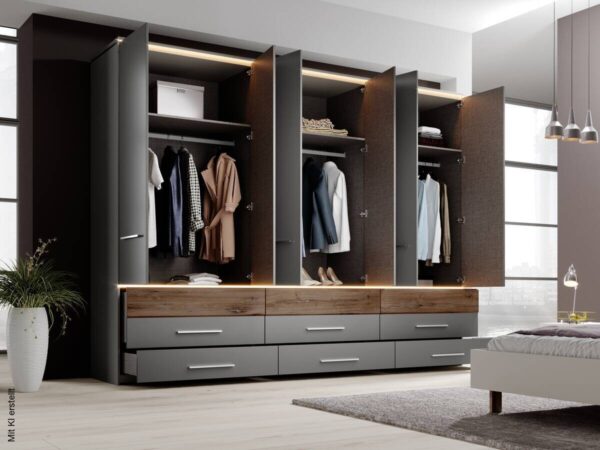 Kleiderschrank Tulsa Arktisgrau Oak Flagstaff Nachbildung B/H/T: ca. 301x229x61 cm Kleiderschrank Tulsa Arktisgrau Oak Flagstaff Nachbildung B/H/T: ca. 301x229x61 cm – Bild 3