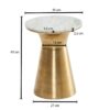 Beistelltisch gold lackiert Optik weiß Marmor Optik Aluminium Marmor B/H/T/S/D: ca. 35x45x35x1,5x35 cm – Bild 4