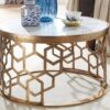 Couchtisch weiß gold B/H/T: ca. 80x36x60 cm – Bild 5