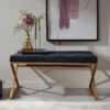 Sitzbank schwarz gold lackiert Edelstahl Samt B/H/T: ca. 90x46x44 cm – Bild 4