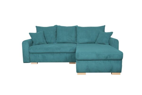 Ecksofa mit Bettfunktion und Bettkasten türkis Microfaser B/H/T: ca. 224,5x90x168 cm – Bild 2