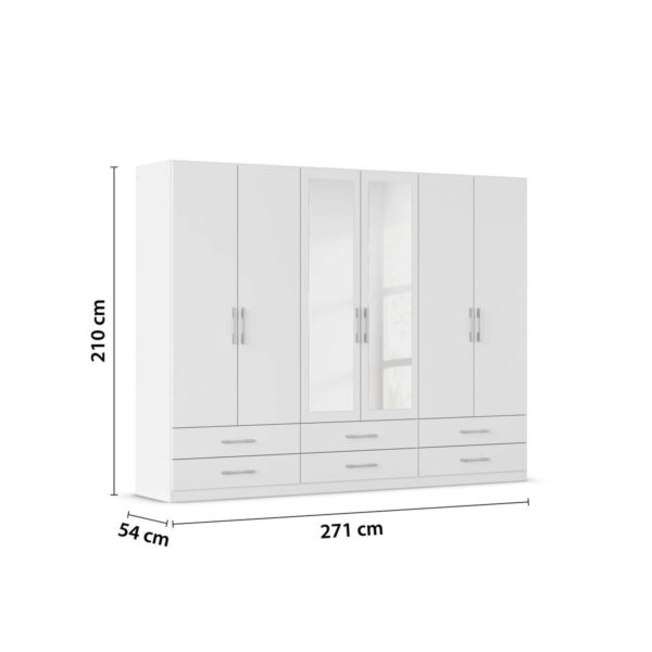 Kleiderschrank Hersbruck Alpinweiß B/H/T: ca. 271x210x54 cm – Bild 2