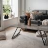 Couchtisch Chloe grau Keramik Hochglanz Nachbildung B/H/T: ca. 110x42x60 cm – Bild 2