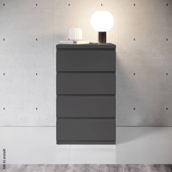 Nachtkonsole Olli Graphit B/H/T: ca. 45x79x38 cm – Bild 2