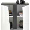 Kommode Boston weiß Hochglanz anthrazit B/H/T: ca. 88x83x38 cm – Bild 3