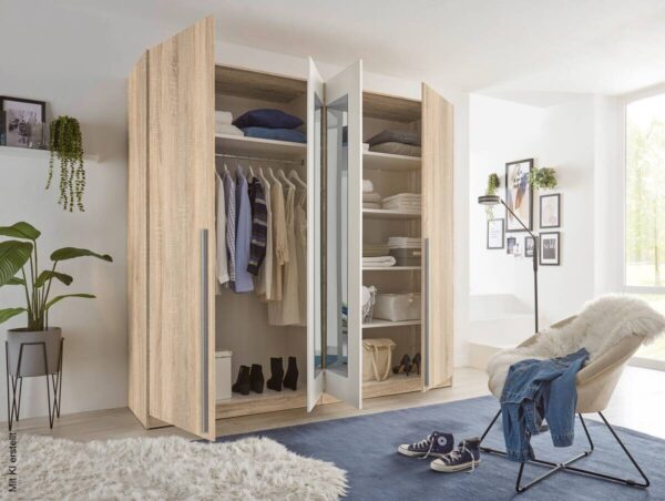 Kleiderschrank Cano Eiche San-Remo Nachbildung B/H/T: ca. 228x213x62 cm – Bild 4