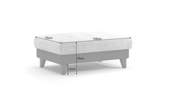 Hocker grau schwarz B/H/T: ca. 108x45x76 cm – Bild 3