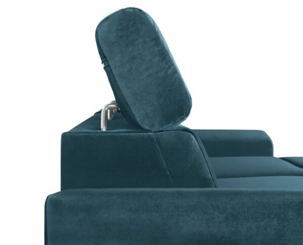 Ecksofa mit Bettfunktion und Bettkasten petrol Microfaser B/H/T: ca. 243x85x186 cm Ecksofa mit Bettfunktion und Bettkasten petrol Microfaser B/H/T: ca. 243x85x186 cm – Bild 5