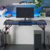 Gaming-Schreibtisch BC 3110 schwarz Carbon Optik B/H/T: ca. 119x78x60 cm – Bild 5