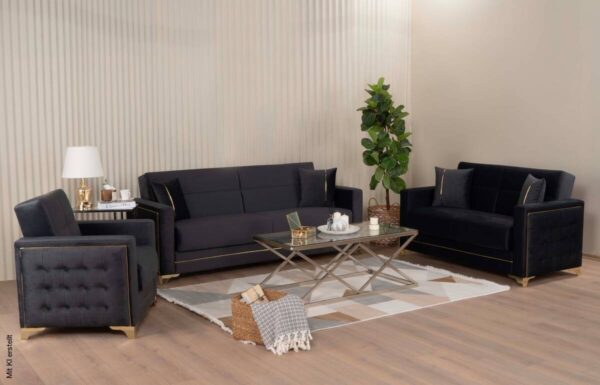 Sofa 3-2-1 Cavana anthrazit Microfaser – Bild 5