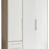 Kleiderschrank Lyss Eiche Sonoma Nachbildung weiß B/H/T: ca. 155x194x58 cm – Bild 3