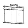 Schwebetürenschrank Kulmbach grau B/H/T: ca. 271x210x62 cm – Bild 2