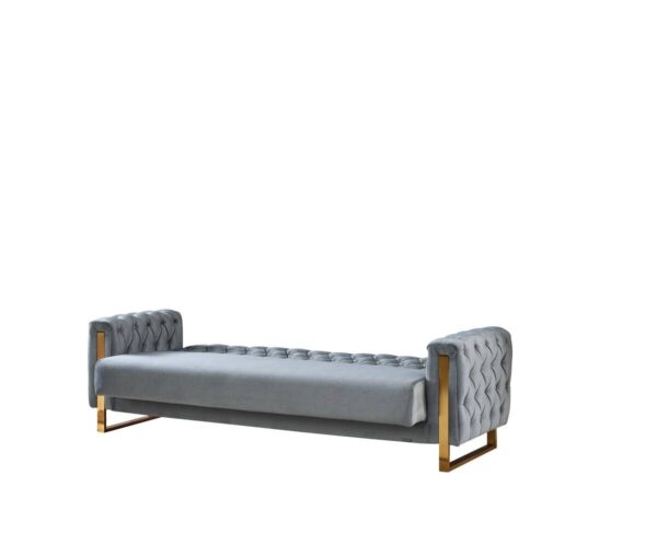 Schlafsofa Crystal braun grau B/H/T: ca. 235x86x87 cm – Bild 2