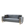 Schlafsofa Crystal braun grau B/H/T: ca. 235x86x87 cm – Bild 3