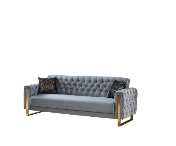 Schlafsofa Crystal braun grau B/H/T: ca. 235x86x87 cm – Bild 3