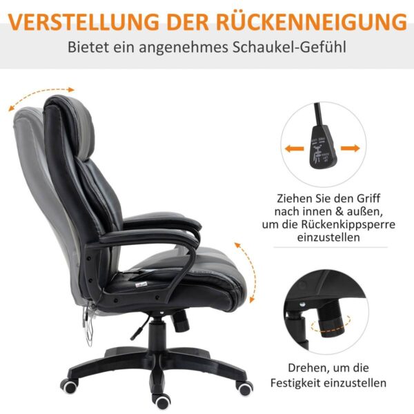 Chefsessel 921-321 schwarz Kunstleder Nylon Kunststoff – Bild 3