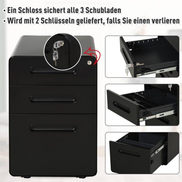 Aktenschrank 924-007BK schwarz B/H/T: ca. 39x59x48 cm – Bild 3