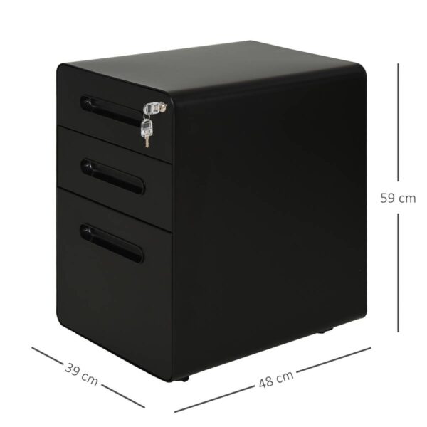 Aktenschrank 924-007BK schwarz B/H/T: ca. 39x59x48 cm – Bild 5
