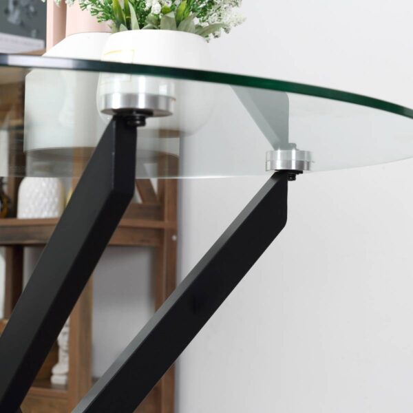 Beistelltisch 839-079 schwarz Glas Stahl B/H/T: ca. 80x75x80 cm – Bild 2