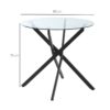 Beistelltisch 839-079 schwarz Glas Stahl B/H/T: ca. 80x75x80 cm – Bild 5