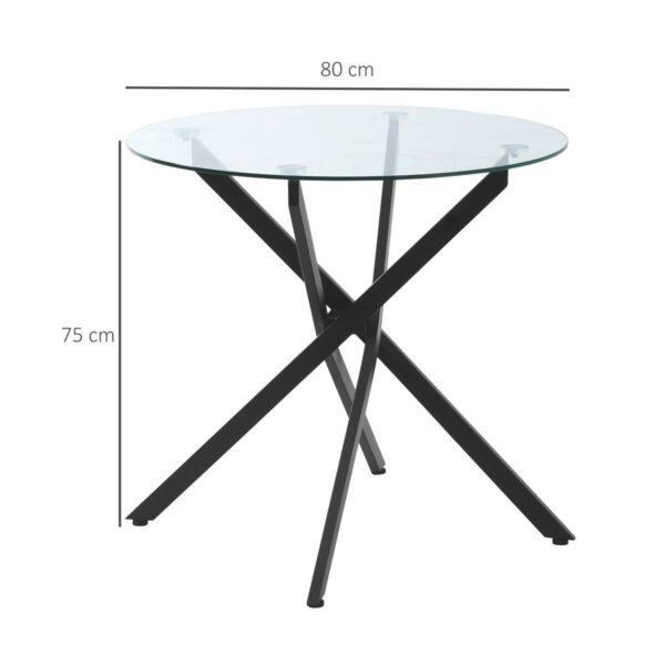 Beistelltisch 839-079 schwarz Glas Stahl B/H/T: ca. 80x75x80 cm – Bild 5