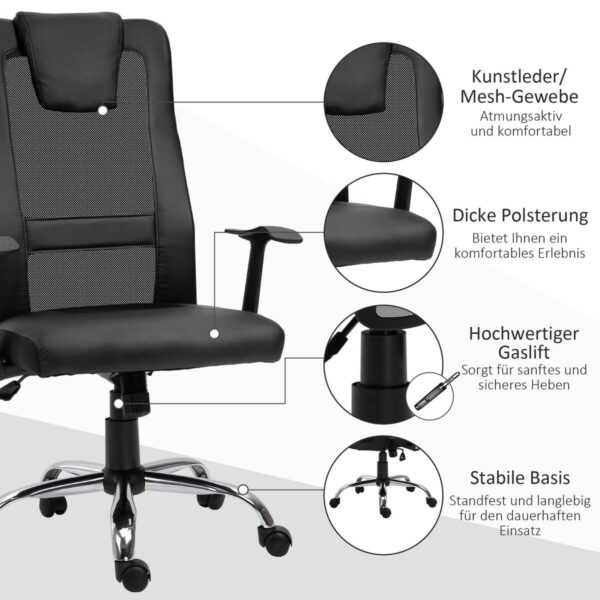 Drehstuhl 921-141BK schwarz – Bild 2