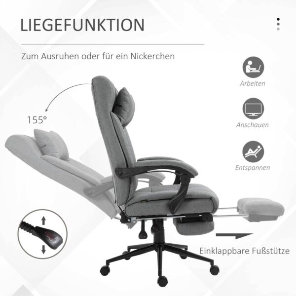 Drehstuhl 921-282GY hellgrau – Bild 3