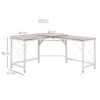 Computertisch 836-122AK natur weiß B/H/L: ca. 150x76x150 cm – Bild 2