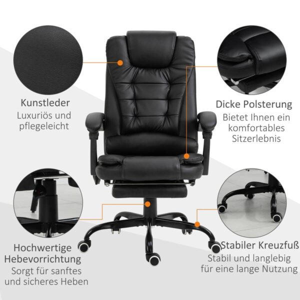 Chefsessel 921-342V91BK schwarz PVC Kunstleder Stahl Chefsessel 921-342V91BK schwarz PVC Kunstleder Stahl – Bild 4