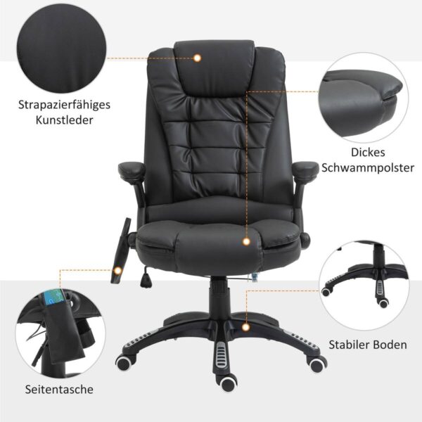 Chefsessel A2-0055 schwarz PVC Kunstleder Chefsessel A2-0055 schwarz PVC Kunstleder – Bild 4