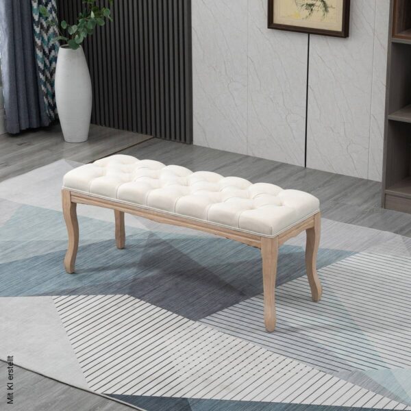 Polsterbank 837-178BG beige B/H/T: ca. 110x48x40 cm Polsterbank 837-178BG beige B/H/T: ca. 110x48x40 cm – Bild 2