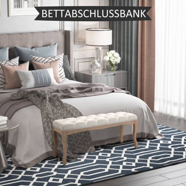 Polsterbank 837-178BG beige B/H/T: ca. 110x48x40 cm Polsterbank 837-178BG beige B/H/T: ca. 110x48x40 cm – Bild 3