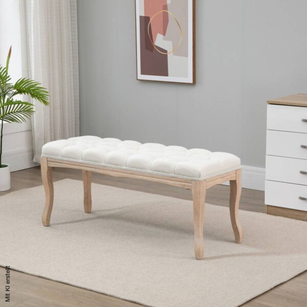 Polsterbank 837-178BG beige B/H/T: ca. 110x48x40 cm Polsterbank 837-178BG beige B/H/T: ca. 110x48x40 cm – Bild 5