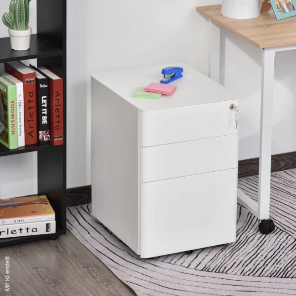 Rollcontainer 924-006WT weiß B/H/T: ca. 39x59x48 cm – Bild 4
