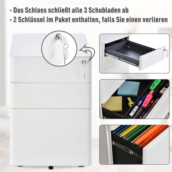 Rollcontainer 924-006WT weiß B/H/T: ca. 39x59x48 cm – Bild 5