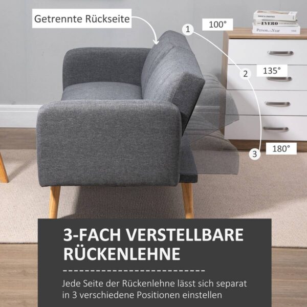 Schlafsofa 839-214GY grau B/H/T: ca. 173x73x75 cm Schlafsofa 839-214GY grau B/H/T: ca. 173x73x75 cm – Bild 2