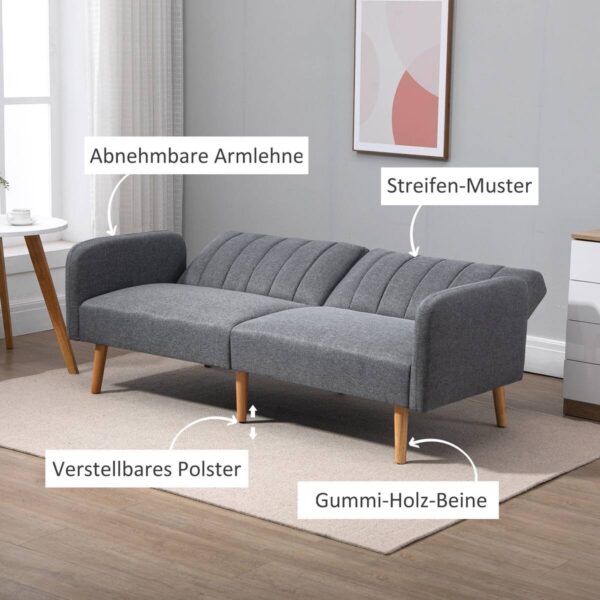 Schlafsofa 839-214GY grau B/H/T: ca. 173x73x75 cm Schlafsofa 839-214GY grau B/H/T: ca. 173x73x75 cm – Bild 3
