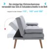 Schlafsofa 833-663 hellgrau B/H/T: ca. 181x78x77 cm – Bild 5