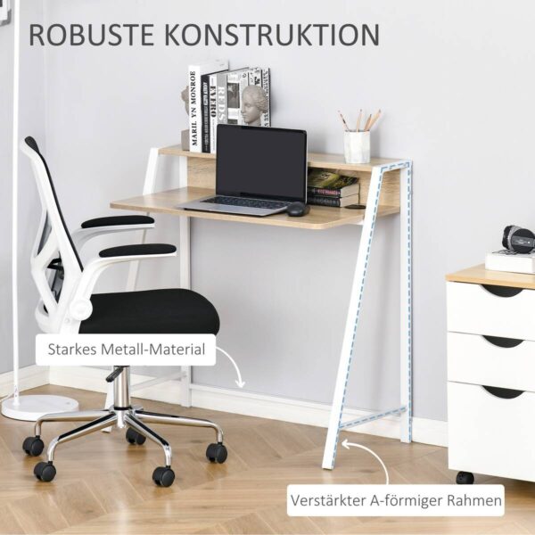 Schreibtisch 836-055AK weiß Eiche Nachbildung B/H/T: ca. 84x85x45 cm Schreibtisch 836-055AK weiß Eiche Nachbildung B/H/T: ca. 84x85x45 cm – Bild 3