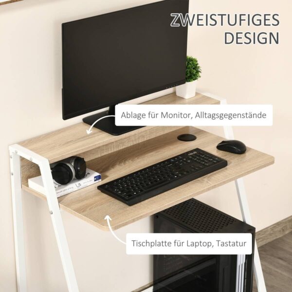 Schreibtisch 836-055AK weiß Eiche Nachbildung B/H/T: ca. 84x85x45 cm Schreibtisch 836-055AK weiß Eiche Nachbildung B/H/T: ca. 84x85x45 cm – Bild 5