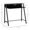 Schreibtisch 836-055BK schwarz B/H/T: ca. 84x85x45 cm – Bild 3