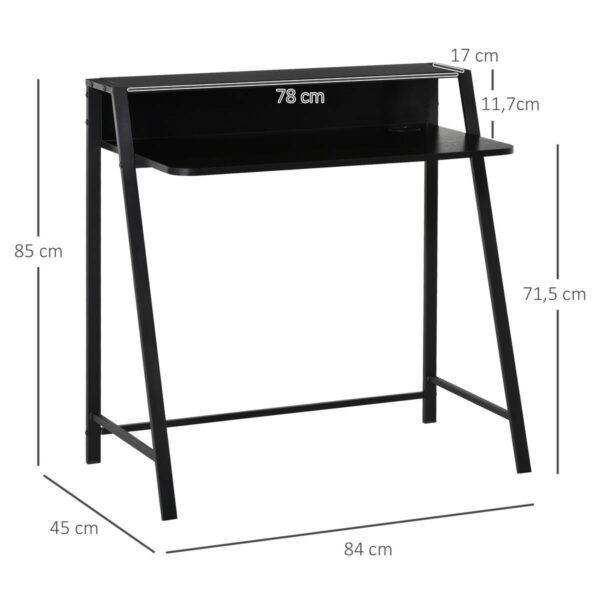 Schreibtisch 836-055BK schwarz B/H/T: ca. 84x85x45 cm – Bild 3