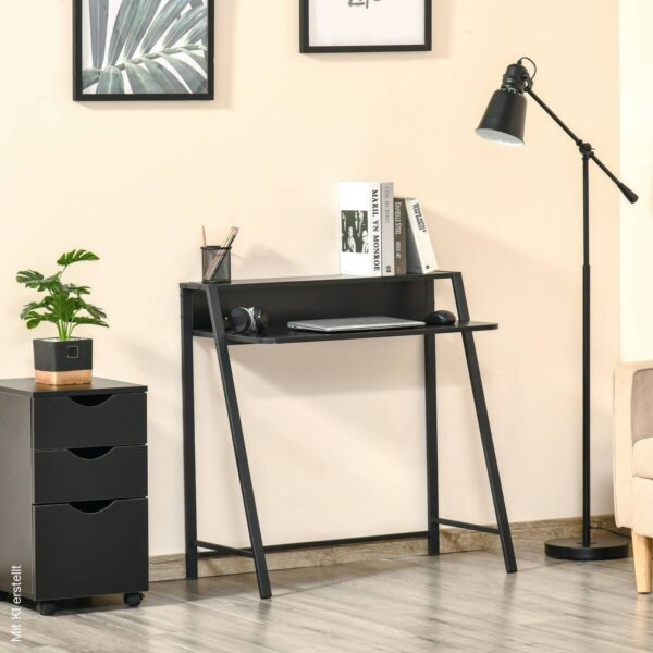 Schreibtisch 836-055BK schwarz B/H/T: ca. 84x85x45 cm – Bild 5