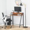 Schreibtisch 836-055 walnuss Nachbildung schwarz B/H/T: ca. 84x85x45 cm – Bild 2