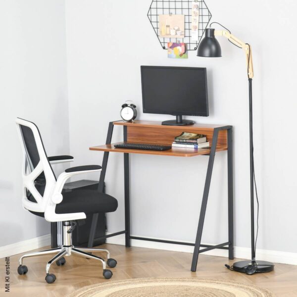 Schreibtisch 836-055 walnuss Nachbildung schwarz B/H/T: ca. 84x85x45 cm – Bild 2