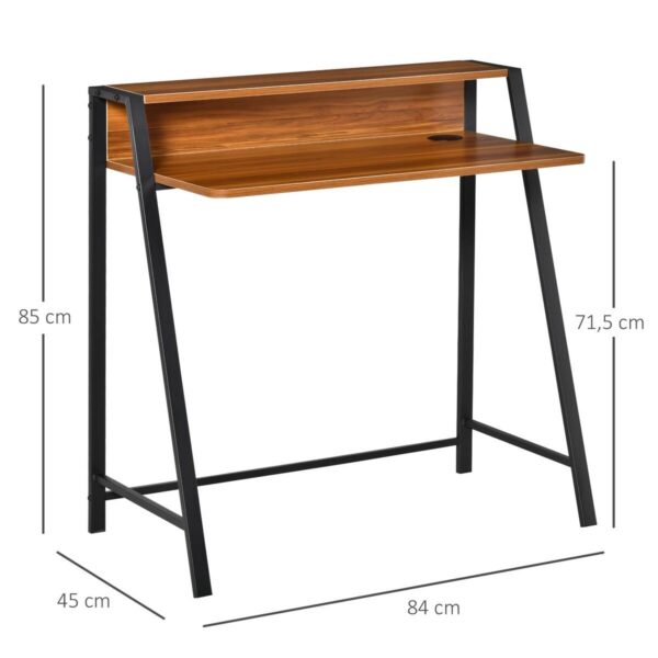 Schreibtisch 836-055 walnuss Nachbildung schwarz B/H/T: ca. 84x85x45 cm – Bild 4