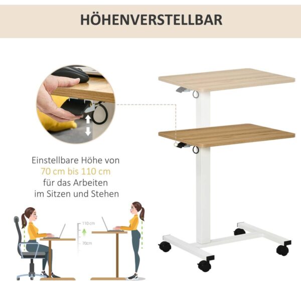 Schreibtisch 920-080 natur Holz Nachbildung weiß B/H/T: ca. 65x110x48 cm – Bild 2