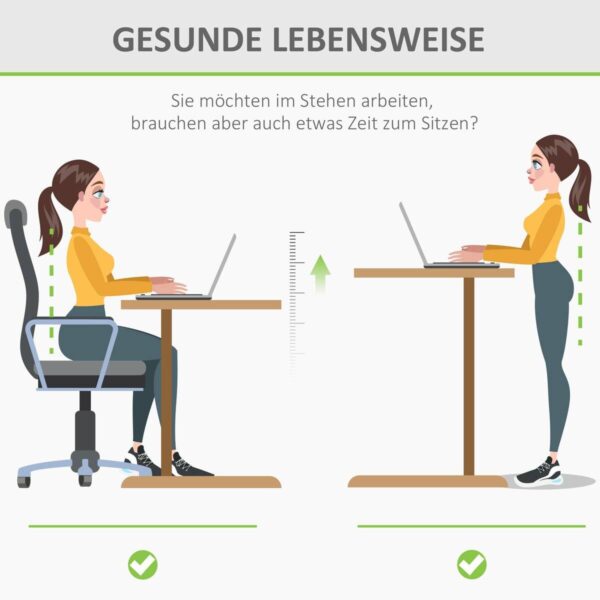 Schreibtisch 920-071V90WT natur Holz Nachbildung weiß B/H/T: ca. 140x116x70 cm – Bild 2